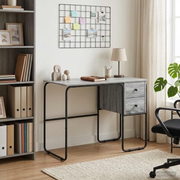 vidaXL Γραφείο με αποθηκευτικό χώρο Γκρι Sonoma 100x50x75cm 1 τεμ.