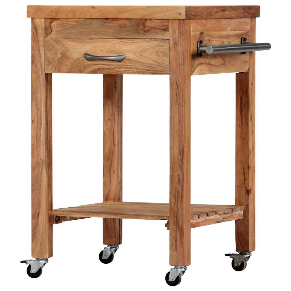 vidaXL Τρόλεϊ Κουζίνας 58x58x89cm από Μασίφ Ξύλο Ακακίας 1 τεμ.