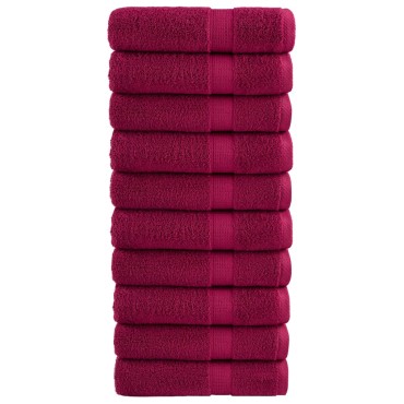 vidaXL Premium Πετσέτες μπάνιου SOLUND 10 τμχ Bordeaux 70x140 εκ. 600 gsm
