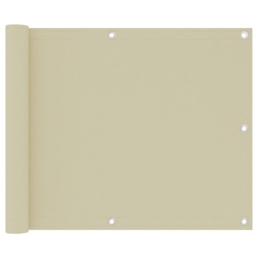 vidaXL Διαχωριστικό Βεράντας Κρεμ 75 x 300 εκ. Ύφασμα Oxford