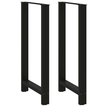 vidaXL Πόδια Τραπεζιού Μπαρ 2 τεμ. Μαύρα 60x (110-111)cm Ατσάλι