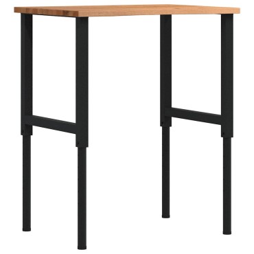 vidaXL Πάγκος Εργασίας Ανοιχτό Καφέ 80x60x(71,5-98) cm Μασίφ Ξύλο Δρυς