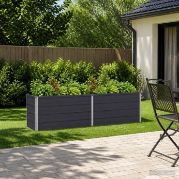 vidaXL Υψωμένο Κρεβάτι Κήπου Ανθρακί 160 x 40 x 55 εκ.