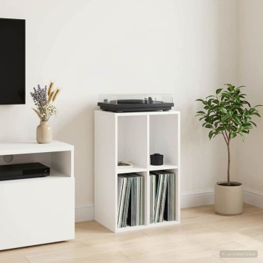 vidaXL Ντουλάπι δίσκων βινυλίου Λευκό 44,5x36,5x74,5 εκ 1 τεμ.