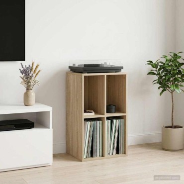 vidaXL Ντουλάπι δίσκων βινυλίου Sonoma Δρυς 44,5x36,5x74,5 εκ 1 τεμ.