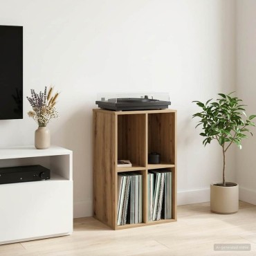 vidaXL Ντουλάπι δίσκων βινυλίου Artisan Δρυς 44,5x36,5x74,5 εκ 1 τεμ.