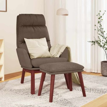 vidaXL Πολυθρόνα Relax Taupe Υφασμάτινη με Σκαμπό 70x77x98cm 1 τεμ.