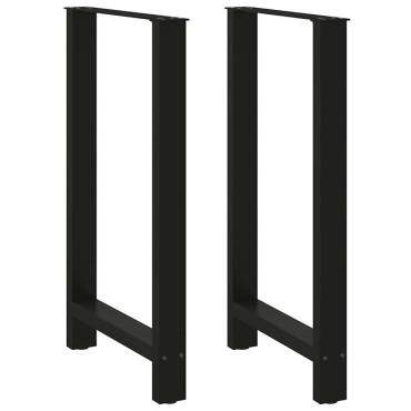 vidaXL Πόδια Τραπεζιού Μπαρ 2 τεμ. Μαύρα 60x(100-101)cm Ατσάλι