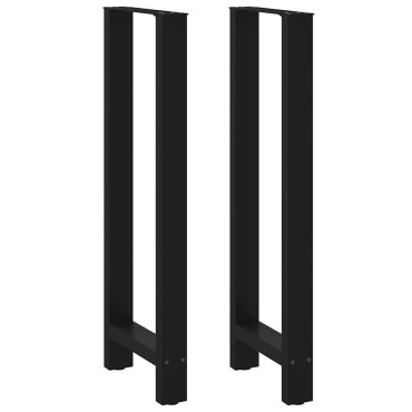 vidaXL Πόδια Τραπεζιού Μπαρ 2 τεμ. Μαύρα 40x (110-111)cm Ατσάλι