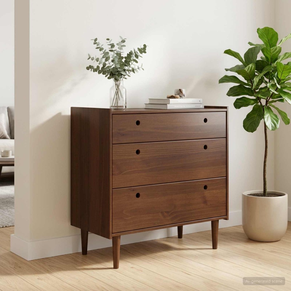 vidaXL Κουτί με συρτάρια BILBAO Σκούρο καραμελί 90x45x89cm