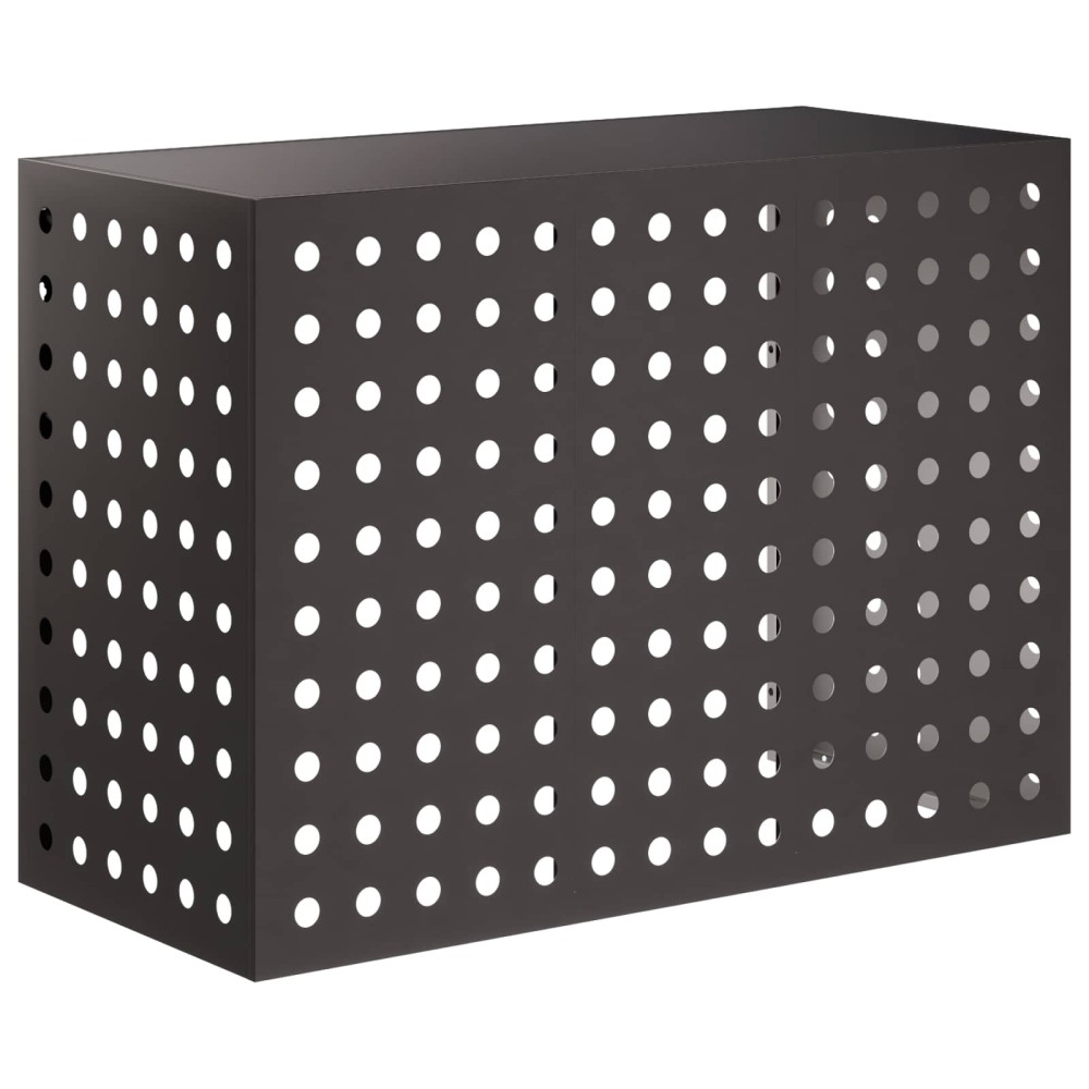 vidaXL Κάλυμμα κλιματιστικού Μαύρο 110 x 50 x 80 cm Ατσάλι
