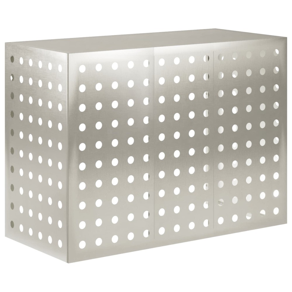 vidaXL Κάλυμμα κλιματιστικού Ασημί 110 x 50 x 80 cm Ανοξείδωτο Ατσάλι