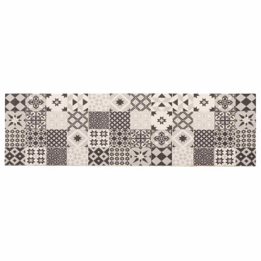 vidaXL Χαλί Κουζίνας γκρι μωσαϊκό 180 x 60 cm 100% Πολυαμίδιο Πλένεται