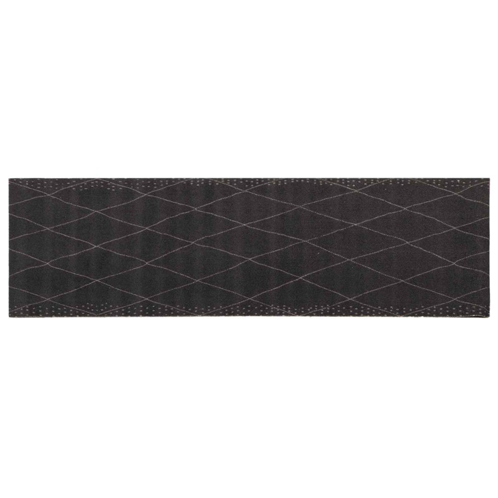 vidaXL Χαλί Κουζίνας ανθρακί καρό 180 x 60 cm 100% Πολυαμίδιο Πλένεται