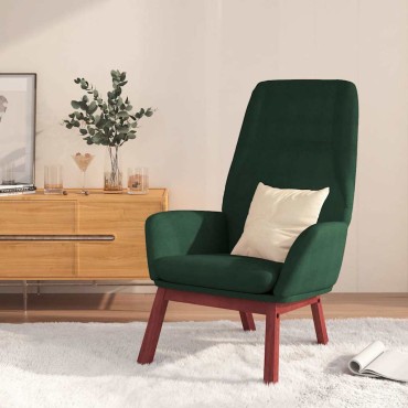 vidaXL Πολυθρόνα Relax Σκούρο Πράσινο Υφασμάτινη 70x77x94cm 1 τεμ.