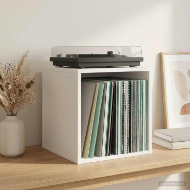 vidaXL Κουτί Άλμπουμ Βινυλίου 2 τμχ. Λευκό 37 x 36,5 x 38 εκ.