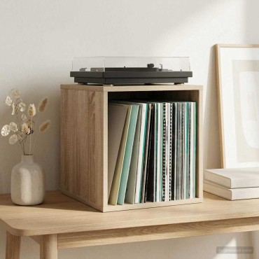 vidaXL Κουτί Άλμπουμ Βινυλίου 2 τμχ. Sonoma Δρυς 37 x 36,5 x 38 εκ.