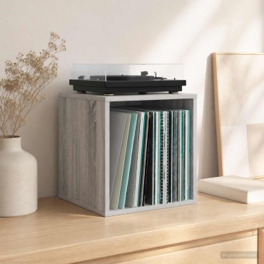 vidaXL Κουτί Άλμπουμ Βινυλίου Γκρι Sonoma 37 x 36,5 x 38 εκ.