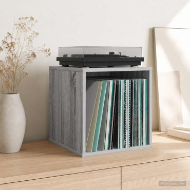 vidaXL Κουτί Άλμπουμ Βινυλίου 2 τμχ. Γκρι Sonoma 37 x 36,5 x 38 εκ.