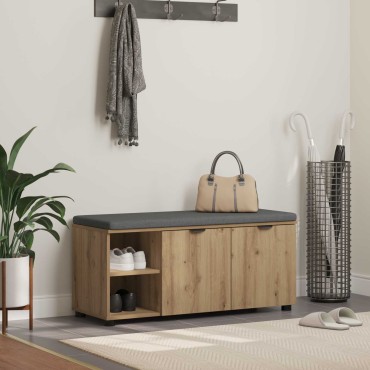 vidaXL Πάγκος Παπουτσιών με Μαξιλάρι Artisan Δρυς 100x38x46 εκ 1 τεμ.