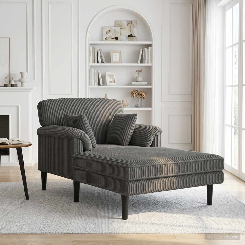 vidaXL Ανάκλιντρο Ανοιχτό γκρι Βελούδο 101x174x90cm 1 τεμ.