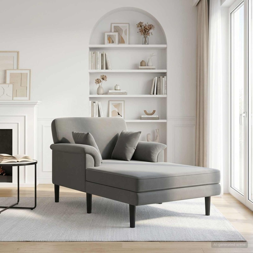 vidaXL Ανάκλιντρο Σκούρο Γκρι Βελούδο 101x174x90cm 1 τεμ.
