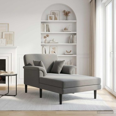 vidaXL Ανάκλιντρο Σκούρο Γκρι Βελούδο 101x174x90cm 1 τεμ.