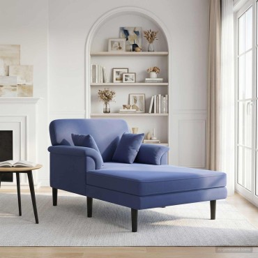 vidaXL Ανάκλιντρο Μπλε Αστυνομίας Βελούδο 101x174x90cm 1 τεμ.