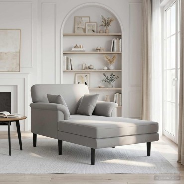 vidaXL Ανάκλιντρο Ανοιχτό γκρι Βελούδο 101x174x90cm 1 τεμ.