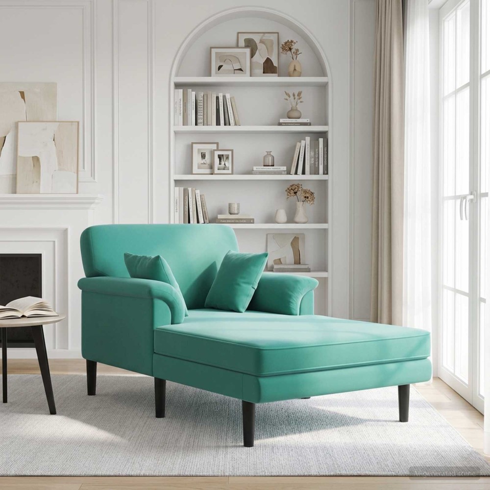 vidaXL Ανάκλιντρο Τιρκουάζ Βελούδο 101x174x90cm 1 τεμ.
