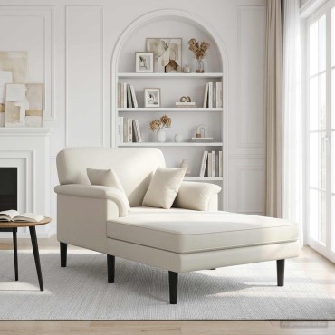 vidaXL Ανάκλιντρο Κρεμ Βελούδο 101x174x90cm 1 τεμ.