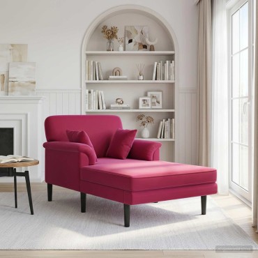 vidaXL Ανάκλιντρο Κόκκινο Βελούδο 101x174x90cm 1 τεμ.