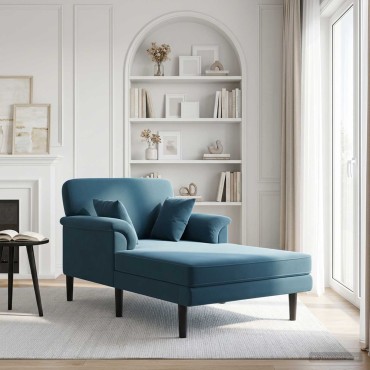 vidaXL Ανάκλιντρο Μπλε Βελούδο 101x174x90cm 1 τεμ.