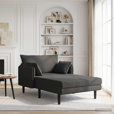 vidaXL Μεγάλο ανάκλιντρο Σκούρο Γκρι Μπουκλέ 114x173x86cm