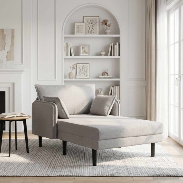 vidaXL Μεγάλο ανάκλιντρο Ανοιχτό γκρι Μπουκλέ 114x173x86cm