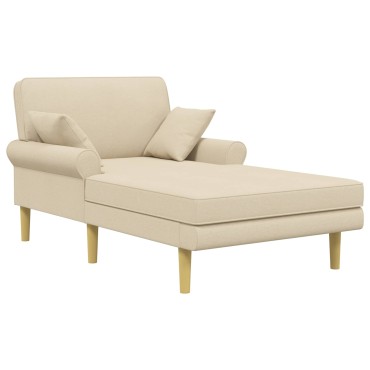 vidaXL Ανάκλιντρο Κρεμ Ύφασμα 106x174x86cm 1 τεμ.