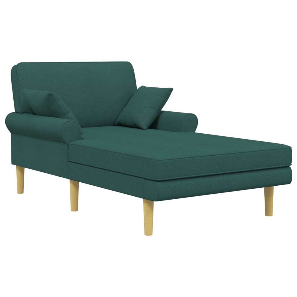 vidaXL Ανάκλιντρο Σκούρο Πράσινο Ύφασμα 106x174x86cm 1 τεμ.