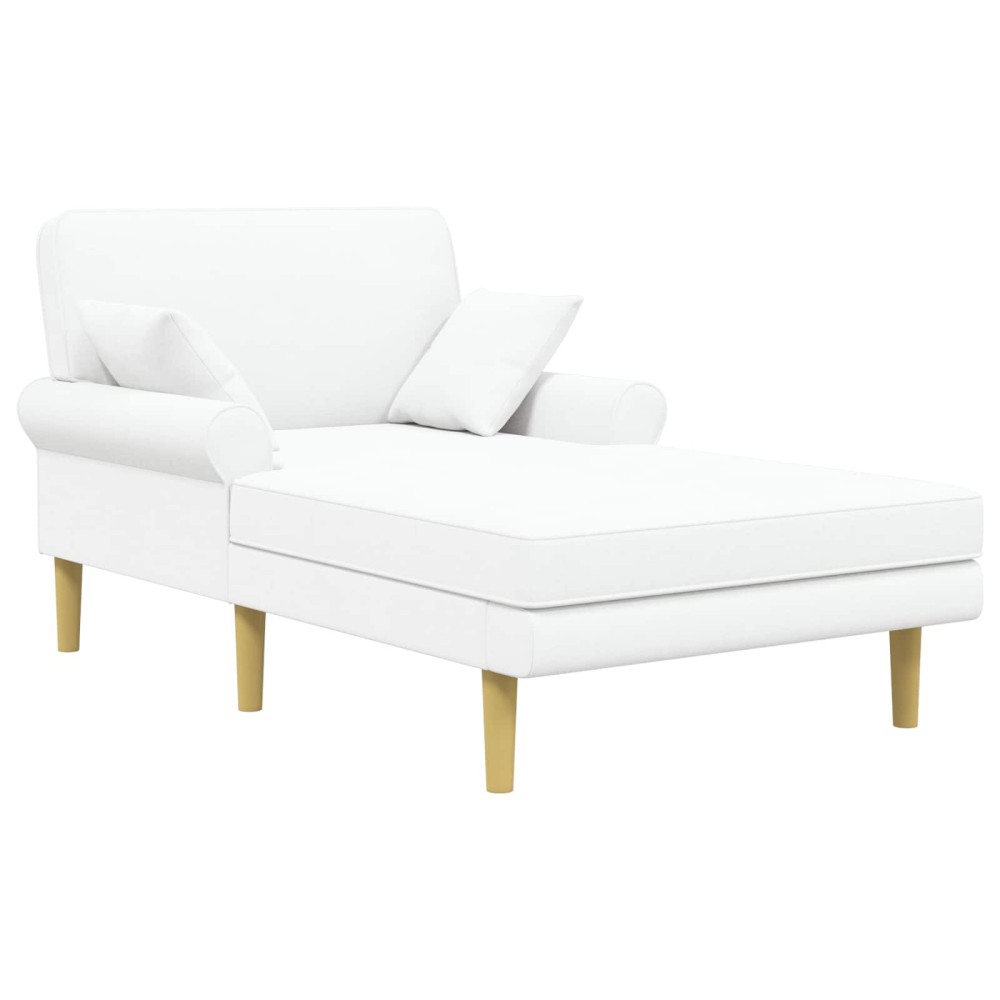 vidaXL Ανάκλιντρο Λευκό Ύφασμα 106x174x86cm 1 τεμ.