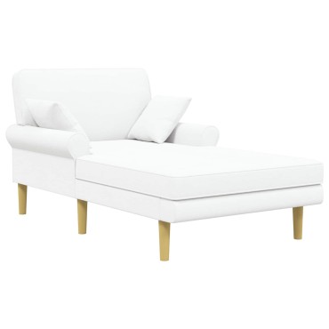 vidaXL Ανάκλιντρο Λευκό Ύφασμα 106x174x86cm 1 τεμ.
