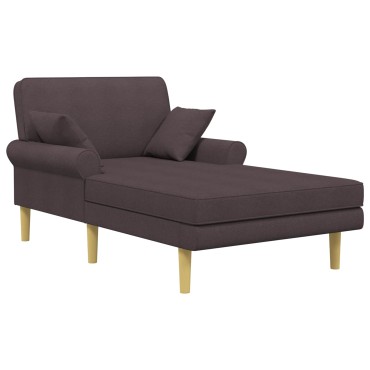 vidaXL Ανάκλιντρο Σκούρο Καφέ Ύφασμα 106x174x86cm 1 τεμ.