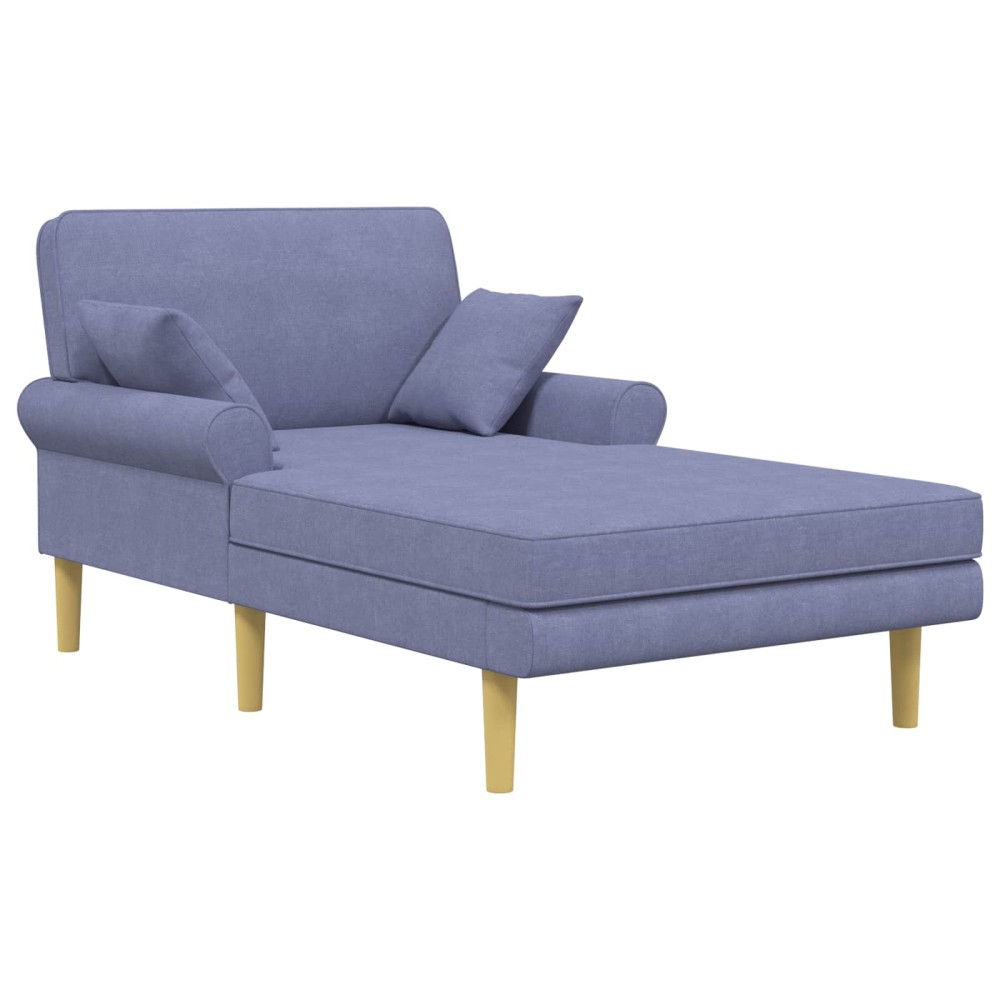 vidaXL Ανάκλιντρο Μπλε τζην Ύφασμα 106x174x86cm 1 τεμ.
