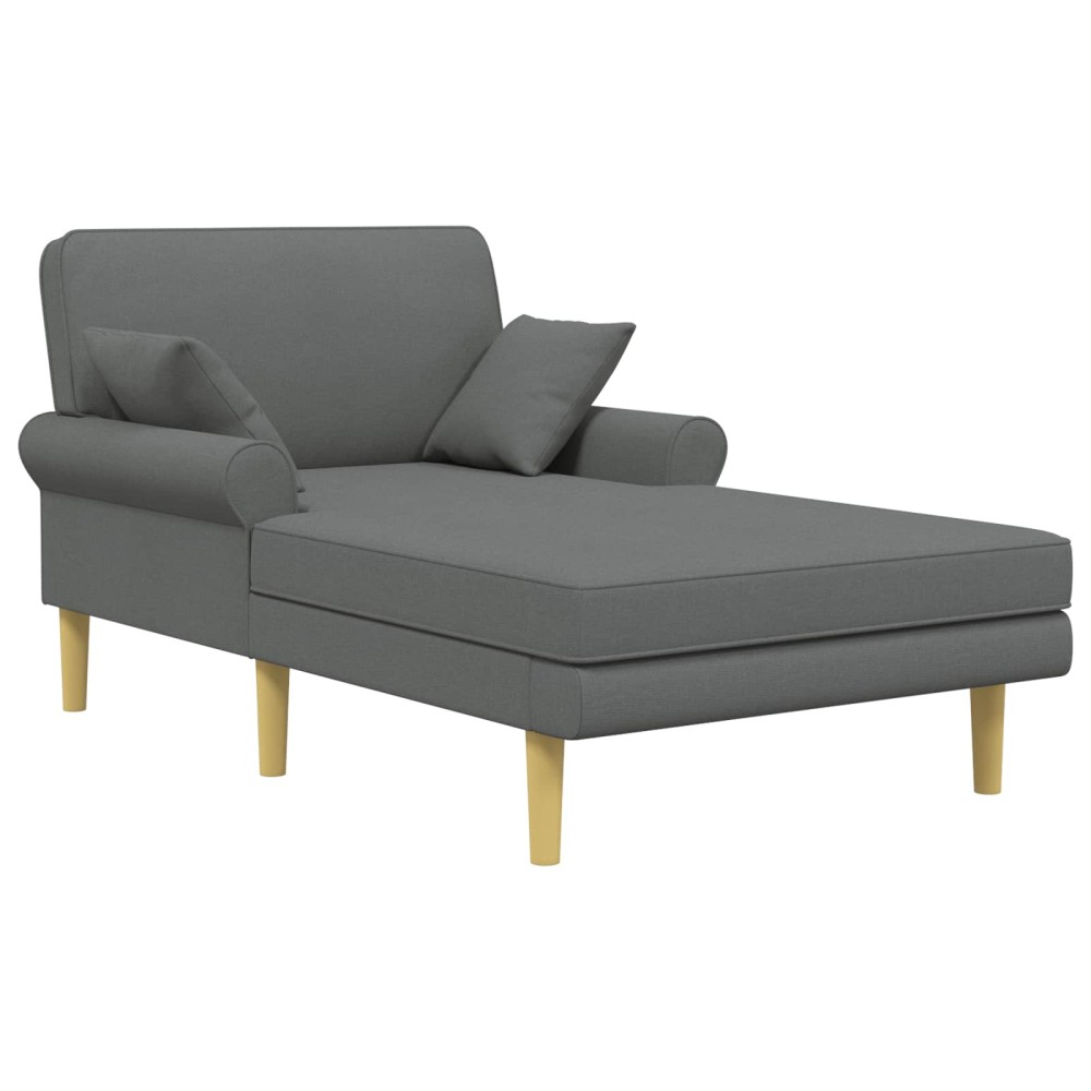 vidaXL Ανάκλιντρο Σκούρο Γκρι Ύφασμα 106x174x86cm 1 τεμ.