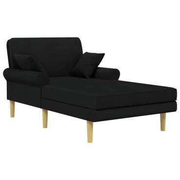 vidaXL Ανάκλιντρο Μαύρο Ύφασμα 106x174x86cm 1 τεμ.