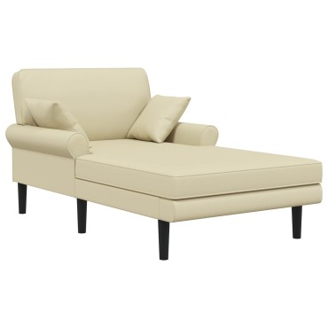 vidaXL Ανάκλιντρο Κρεμ Τεχνητό δέρμα 106x174x86cm 1 τεμ.