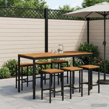 vidaXL Τραπέζι μπαρ κήπου NAARDEN Λευκό και Μαύρο 180x88,5x105 εκ 1 τεμ.