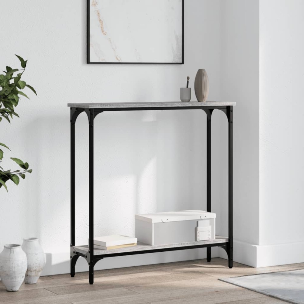 vidaXL Τραπέζι Κονσόλα Γκρι Sonoma 75x22,5x75cm Επεξεργασμένο Ξύλο 1 τεμ.