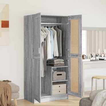 vidaXL Ντουλάπα Γκρι Sonoma 82,5x51,5x180cm από Επεξεργασμένο Ξύλο 1 τεμ.