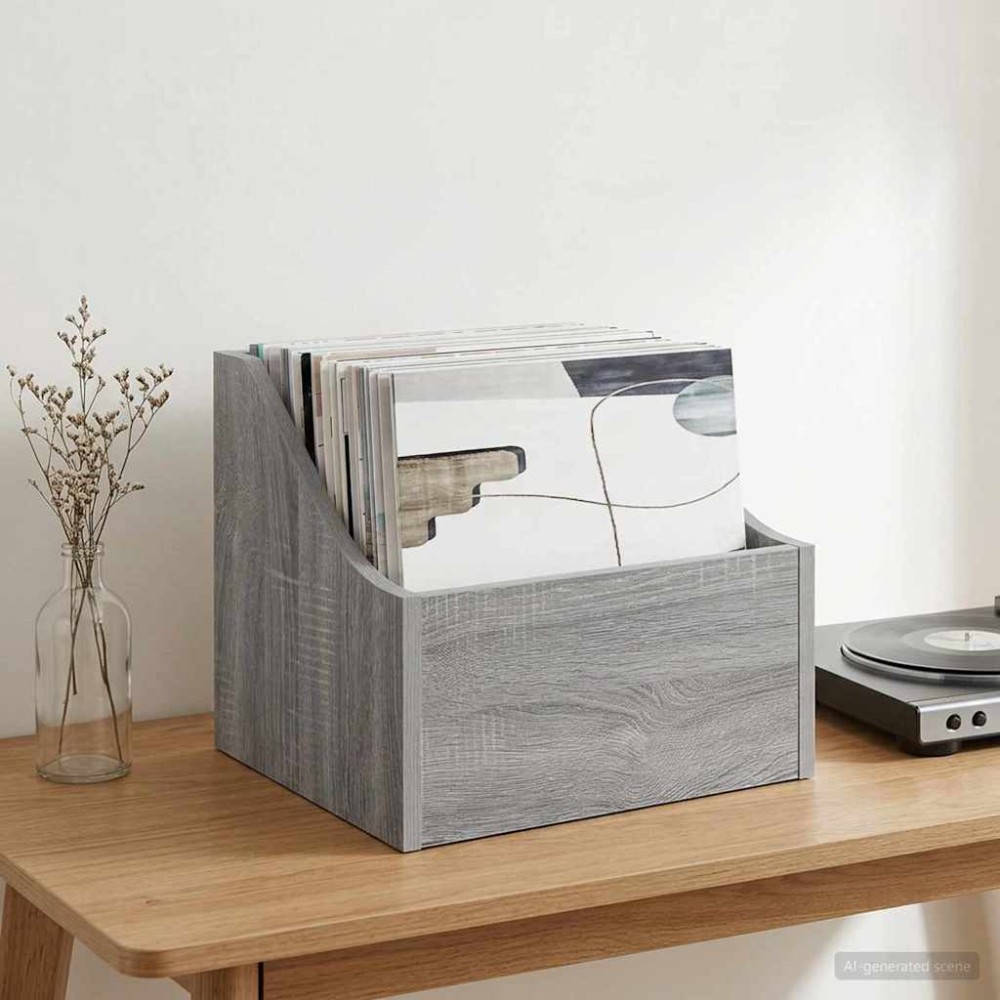 vidaXL Κουτί LP Γκρι Sonoma 37 x 33 x 32 εκ. Επεξεργασμένο Ξύλο
