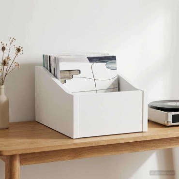 vidaXL Κουτί LP Λευκό 23 x 33 x 16 εκ. Επεξεργασμένο Ξύλο