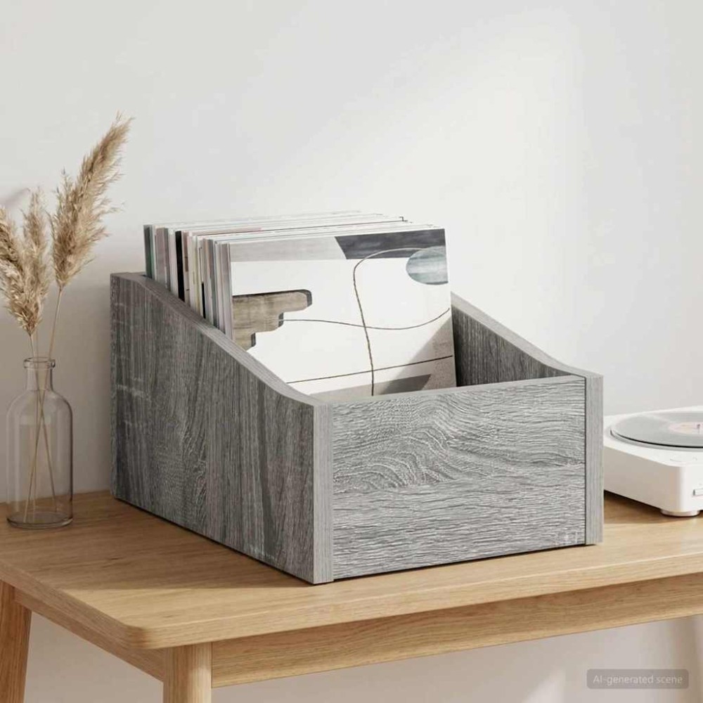 vidaXL Κουτί LP Γκρι Sonoma 23 x 33 x 16 εκ. Επεξεργασμένο Ξύλο